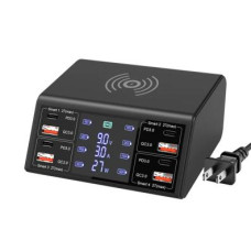 100w 8 Port Charging Station With 4 Usb Wireless Multi Fast Charging Hub