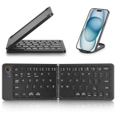 B023 11 Inch Foldable & Rechargeable Bluetooth Keyboard Black