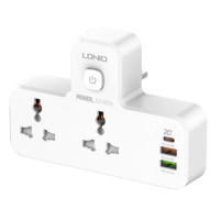 Ldnio Sc2311 20w Pd Fast Charging 2500w Power Extension Touch Night Lamp 2 Sockets 1 Usb-c +2 Usb-a