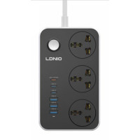 Ldnio Sc3604c 2500w Power Extension 3 Socket 3 Usb-a + 3 Usb-c 2m