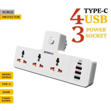 New 304puc Speed-x Premium Portable Power Strip 3 Socket