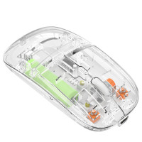 New Transparent Wireless+bluetooth Dual-mode Rechargeable Mouse